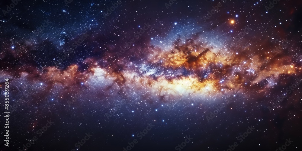 Fototapeta premium Stunning View of the Milky Way Galaxy with Dense Star Clusters