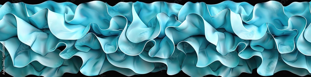 A blue ribbon with a lot of curves and swirls A blue ribbon with a lot of curves and swirls