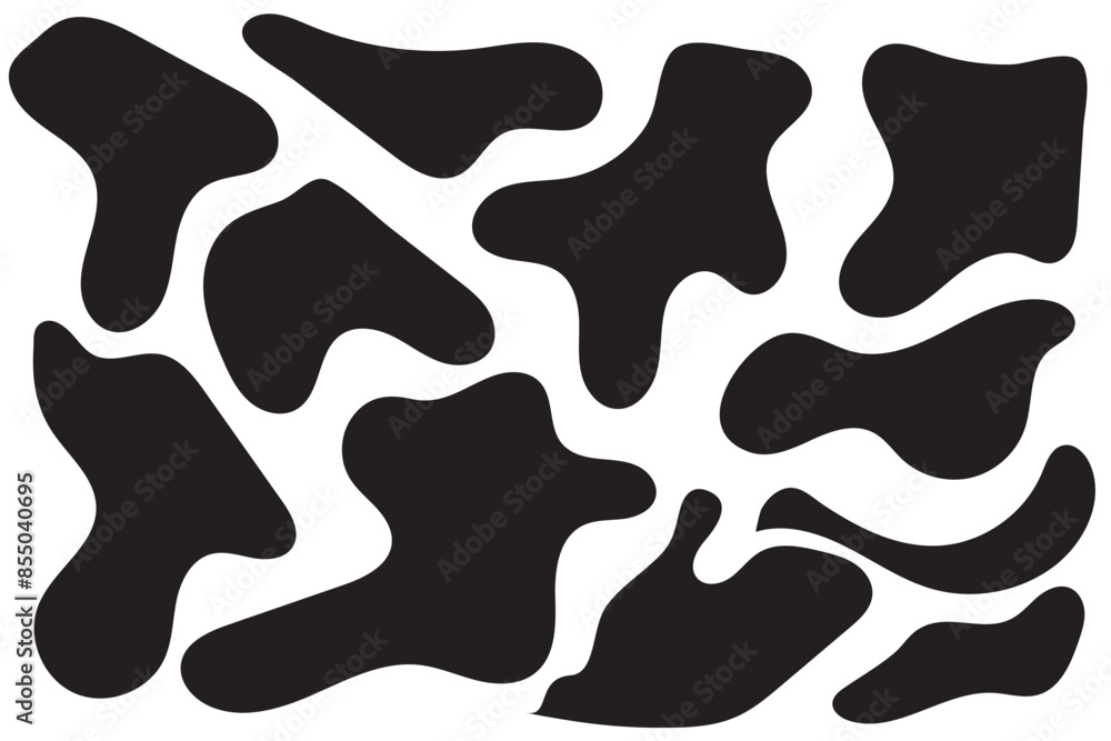 Modern liquid irregular blob shape abstract elements graphic flat style design fluid vector illustration set. Modern liquid irregular blob shape abstract elements graphic flat style design fluid vector illustration set.