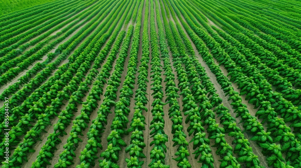 A Verdant Symphony: Rows of Green in the Summer Sun A Verdant Symphony: Rows of Green in the Summer Sun