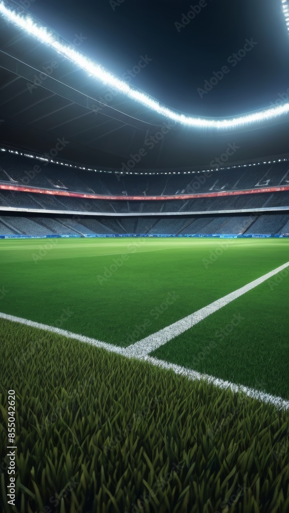 Fototapeta premium soccer field with lines sport green field sport