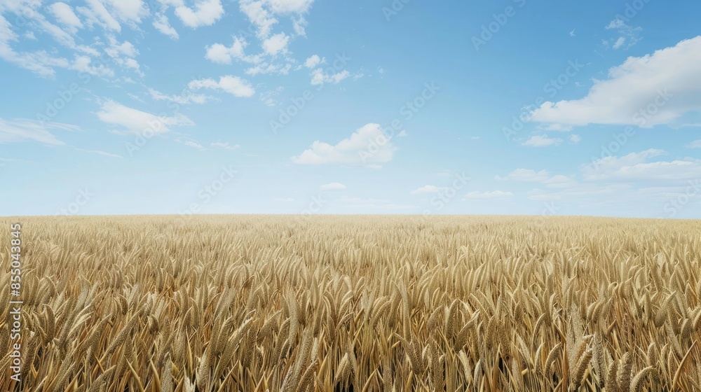 Fototapeta premium Golden Wheat Field Under a Summer Sky