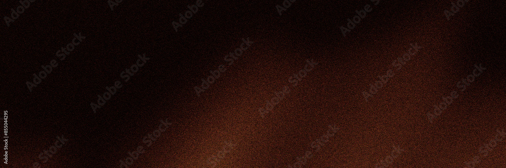 Abstract dark brown and black gradient noise grain background with a ...