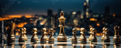 Strategythemed wallpaper with chess pieces and strategic planning visuals