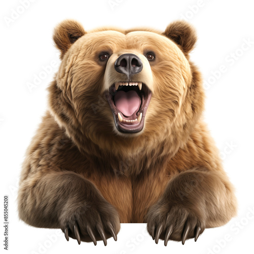 Endearing Small Cave Bear with a Cute Smile isolated on a transparent background, png file, cut off bg, alpha canal