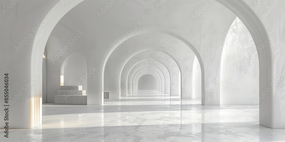 White Arched Corridor with Bright Light White Arched Corridor with Bright Light