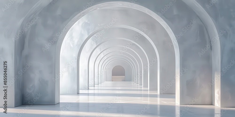Endless White Arches in a Modern Architectural Space Endless White Arches in a Modern Architectural Space