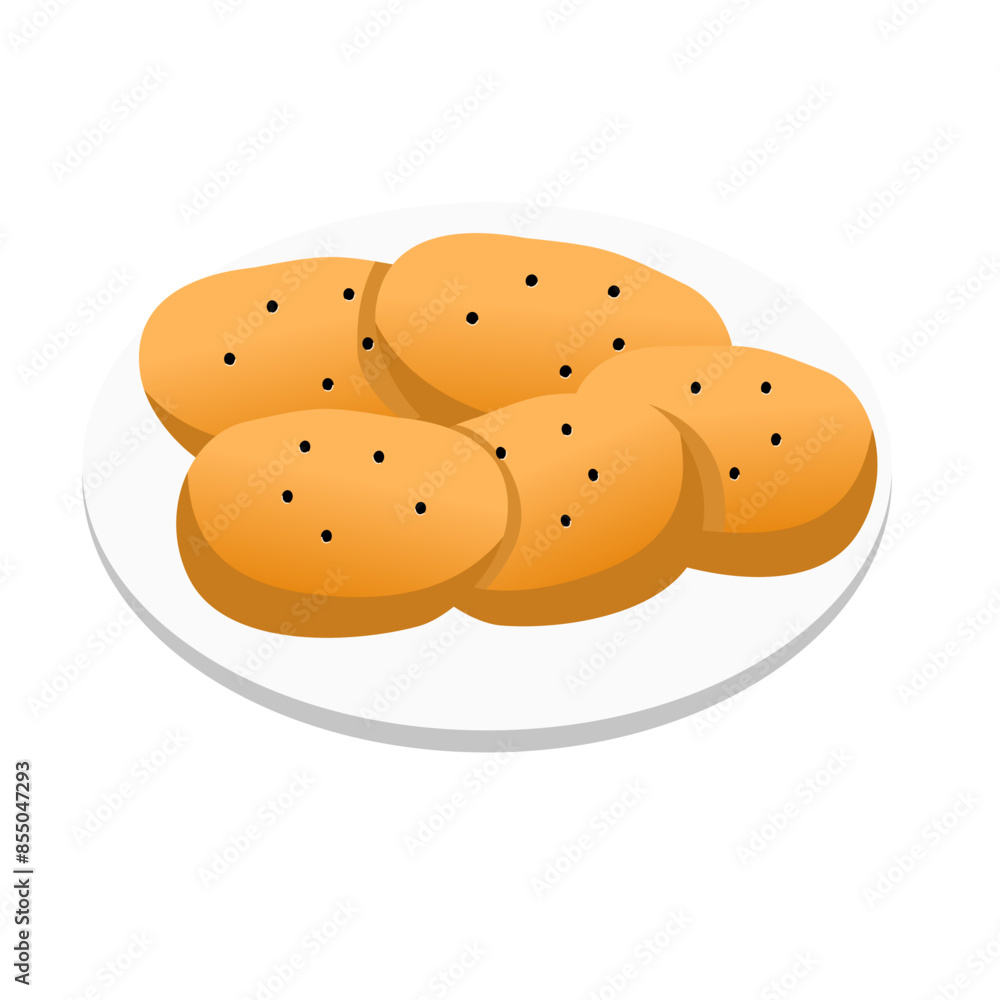 Cookies or biscuit in plate vector illustration Cookies or biscuit in plate vector illustration