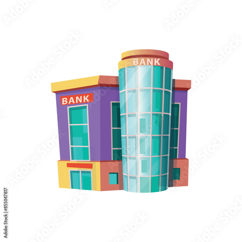 Wallpaper Mural Bank.Element for city with bank for games and mobile applications.Vector illustration in cartoon style.  Torontodigital.ca