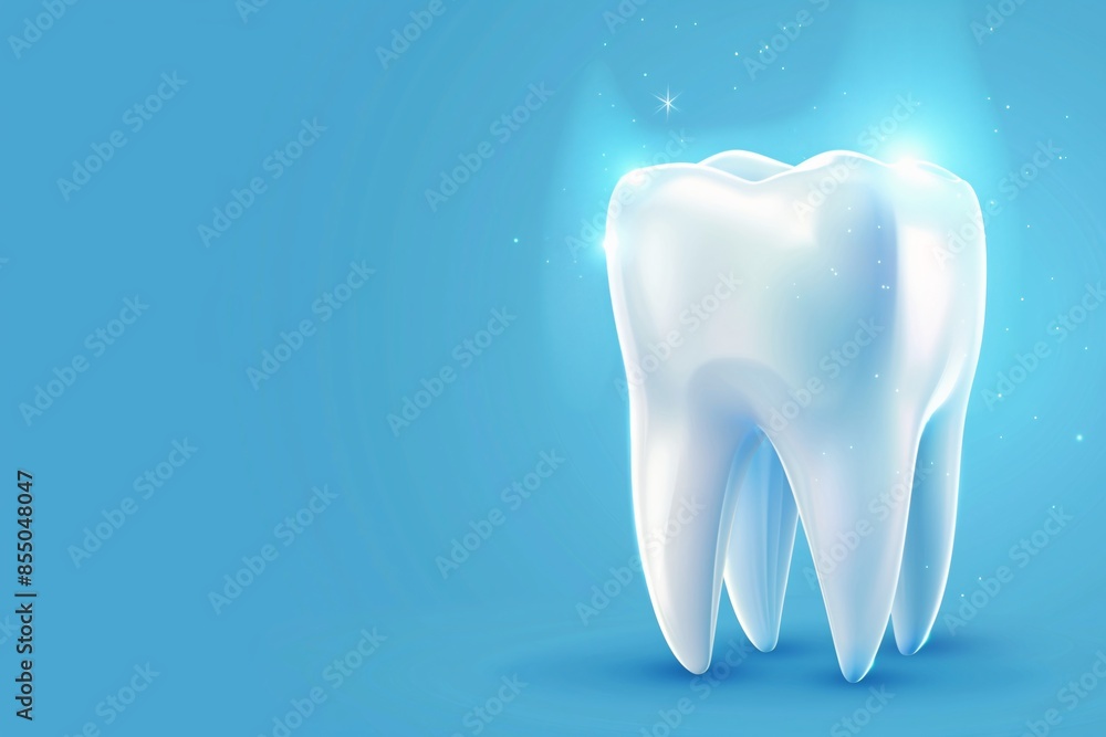 a white tooth on a blue background a white tooth on a blue background