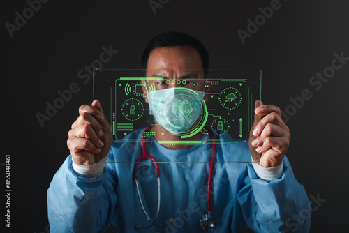 Businessman using chatbot in computer smart intelligence Ai.Chat G-P-T Chat with AI Artificial Intelligence, developed by OpenAI generate. Futuristic technology, robot in online system.