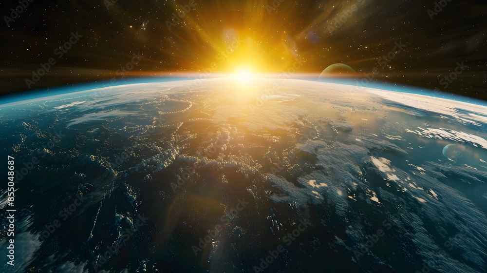 sunrise from space. sunrise from space.