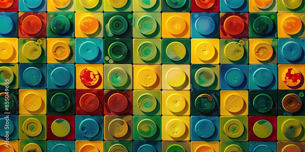 A Colorful Pattern Made of Bricks in the Style of Pixel Art: Vibrant and Playful Digital Design A Colorful Pattern Made of Bricks in the Style of Pixel Art: Vibrant and Playful Digital Design
