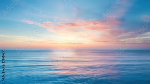 abstract coastal wallpaper with vibrant sunrise blue sky and sea seascape concept © Bijac