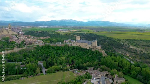 Wallpaper Mural Aereal view of the Alcazar of Segovia and surrounding town Torontodigital.ca