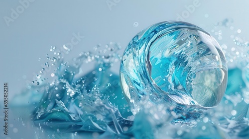 Wallpaper Mural abstract liquid shapes forming futuristic sphere fluid glass dispersion effect 3d illustration Torontodigital.ca