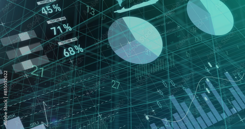 Image of financial data processing over grid Image of financial data processing over grid