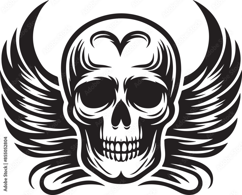 Fototapeta premium skull with wings