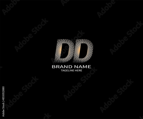 DD LETTER LOGO Design ONE BLACK BACKGROUND