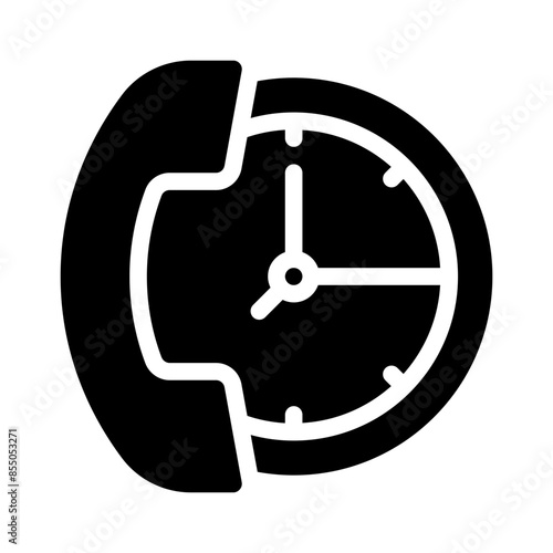 working hours glyph icon