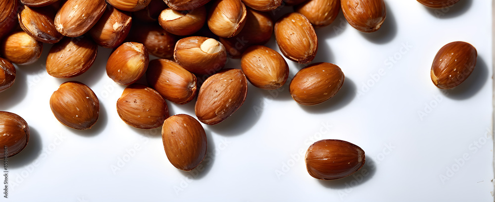 Roasted pine nuts isolated on the white background. Roasted pine nuts isolated on the white background.