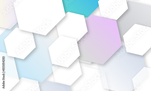 Vector technology luxury colorful hexagonal background vector illustration. Futuristic banner with technology blue hexagons and shiny lights. Design for banner, template, technology, science, medical