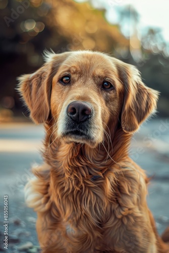 Golden Retriever Portrait: A Close-Up Gaze