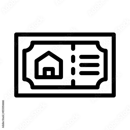 museum ticket line icon