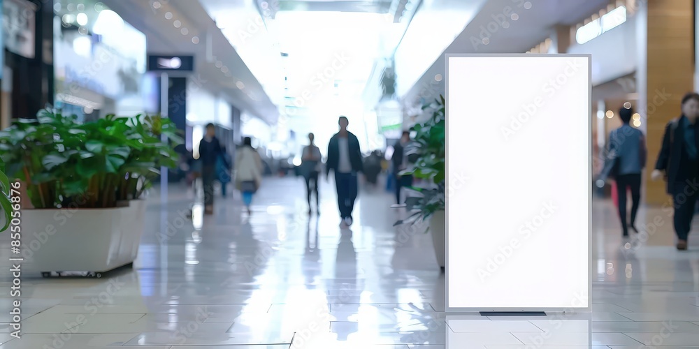 Blank Sign in a Modern Shopping Mall Blank Sign in a Modern Shopping Mall