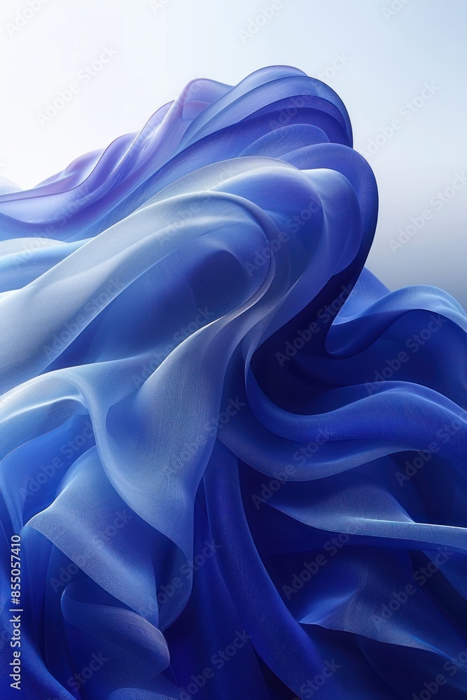 Obraz premium Abstract acrylic artwork showcasing soothing swirls of blue