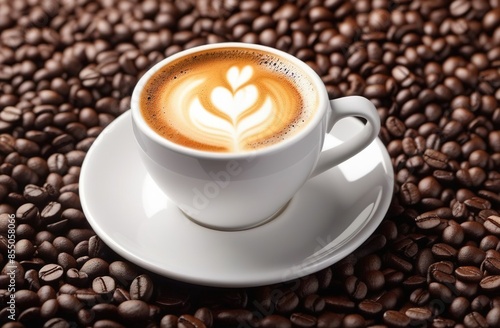 cup of coffee with beans, favorite breackfast