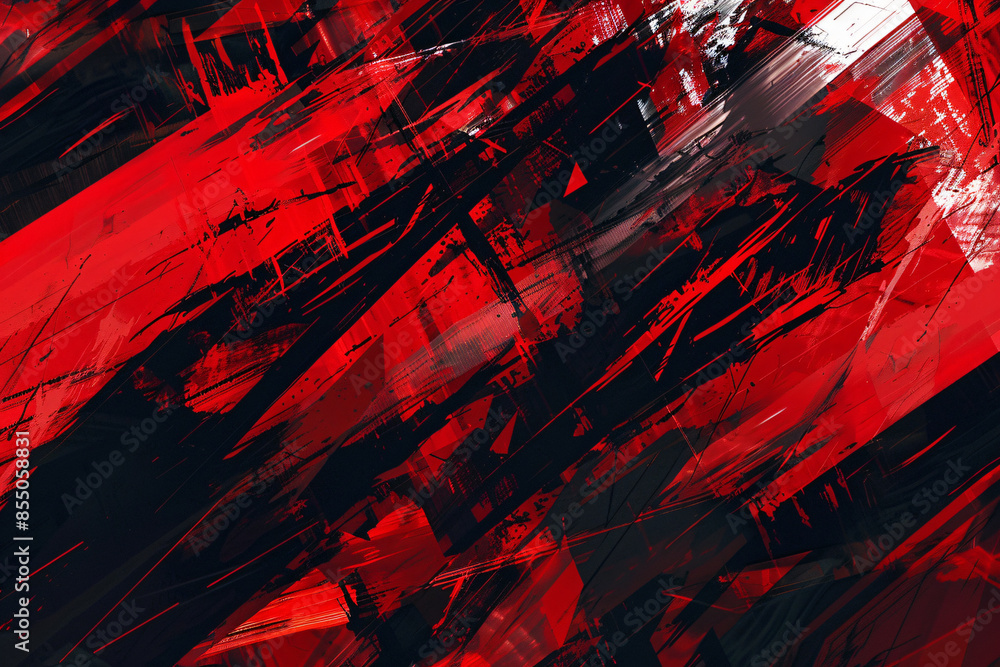 Naklejka premium Abstract digital art background with glitch effect and dark red color, perfect for a modern design project. 