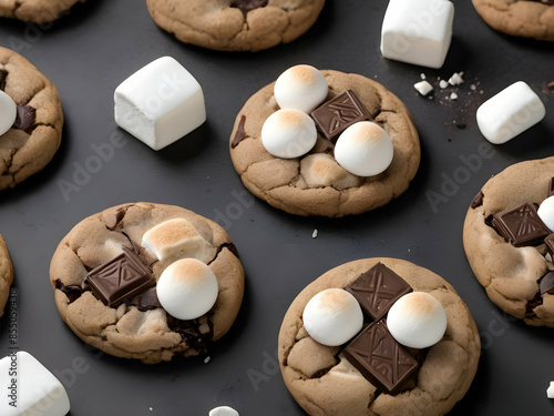 chocolate and coffee white, delicious, christmas, closeup, baked, nut, tasty, biscuit, candy, plate, ai generative 