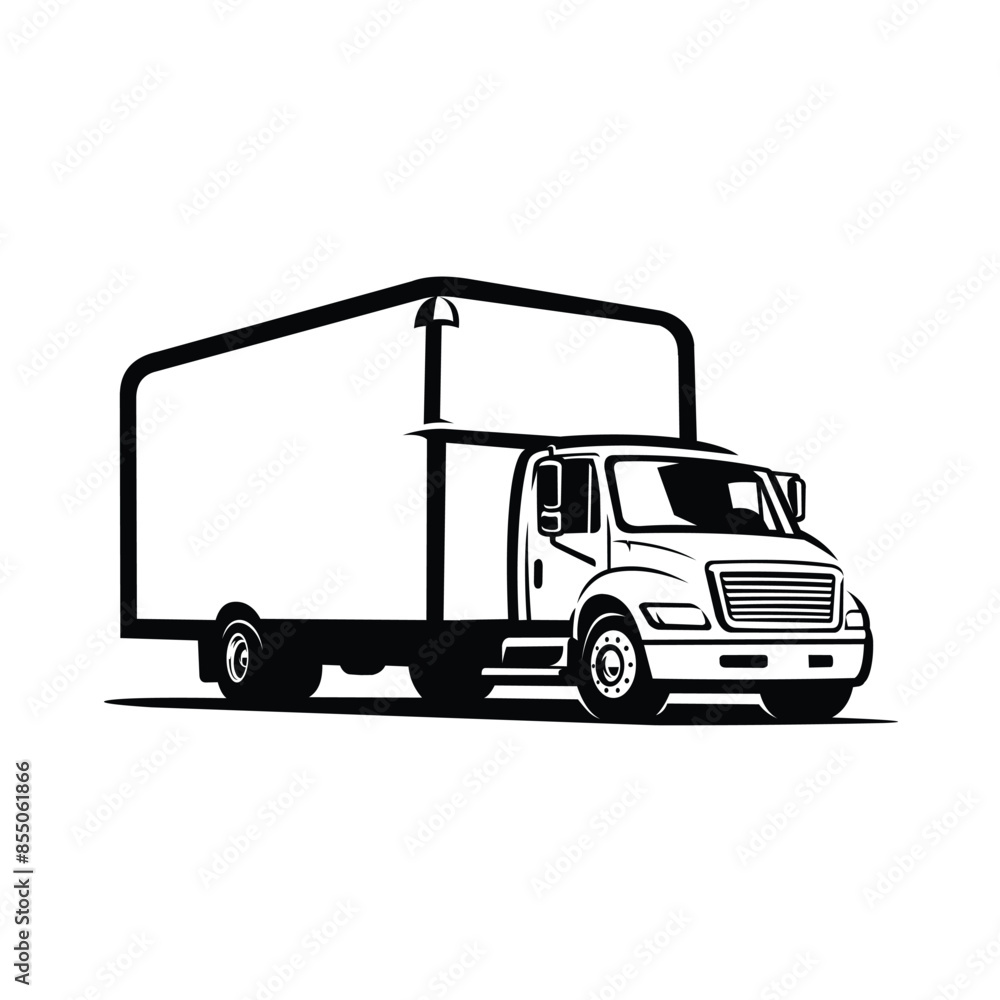 Size Moving Truck Box Vector Silhouette Isolated. Best for Rental Truck Company Related Industry Size Moving Truck Box Vector Silhouette Isolated. Best for Rental Truck Company Related Industry
