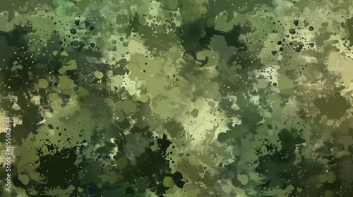 Fototapeta Naklejka Na Ścianę i Meble -  camouflage textile pattern abstract forest green and khaki military texture digital illustration