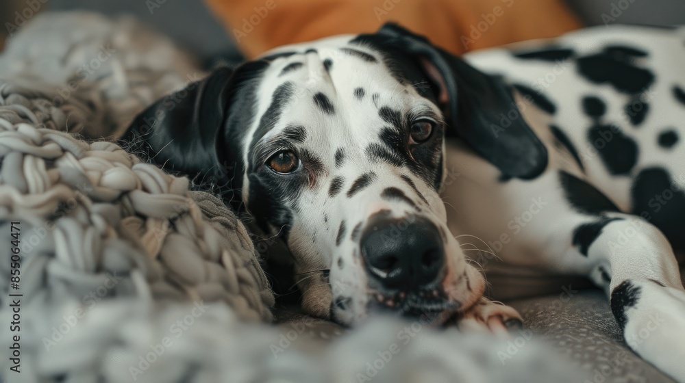 Cute Spotted Dog Resting Indoors Cute Spotted Dog Resting Indoors