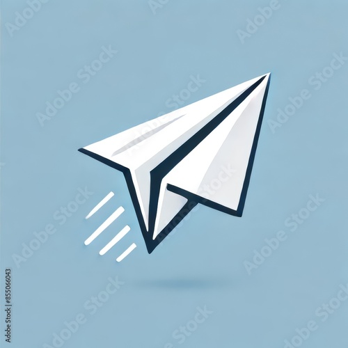 Modern White Paper Airplane Logo photo