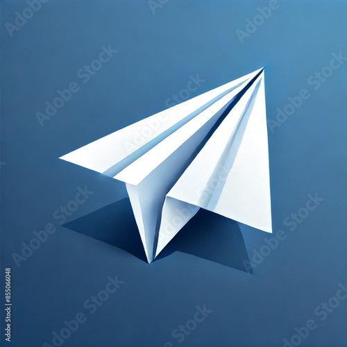 Modern White Paper Airplane Logo photo