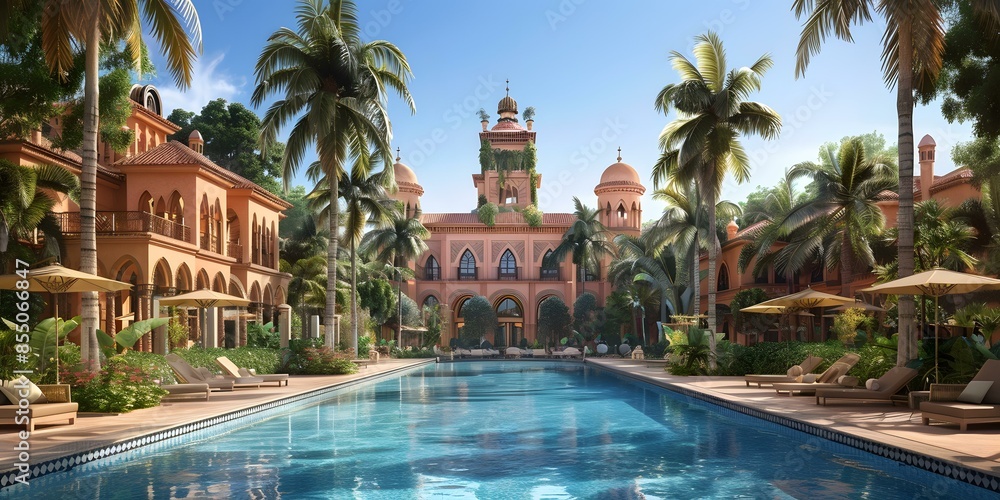 Fototapeta premium Luxury Moroccan Resort with Pool