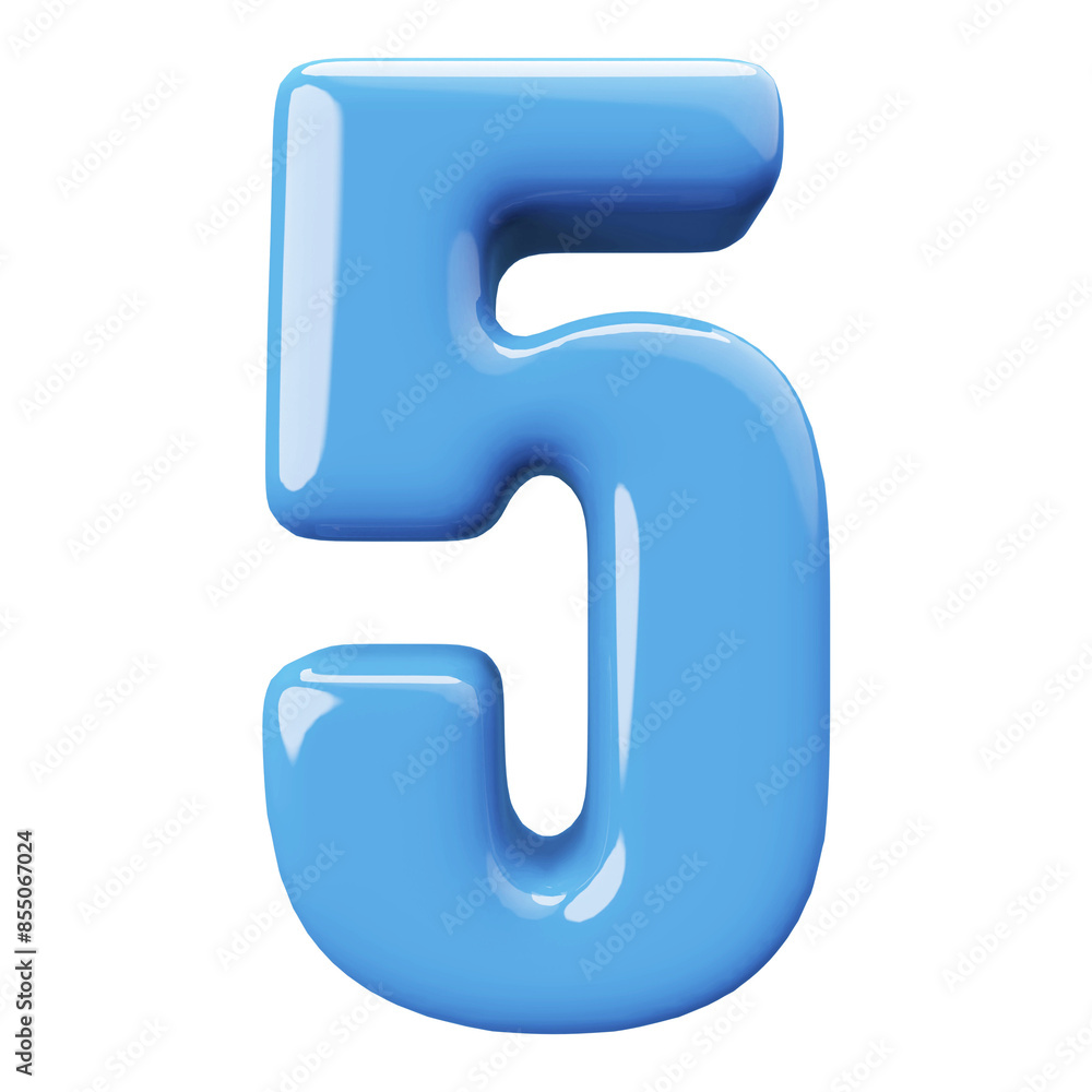 Blue 3D Number 5 Blue 3D Number 5