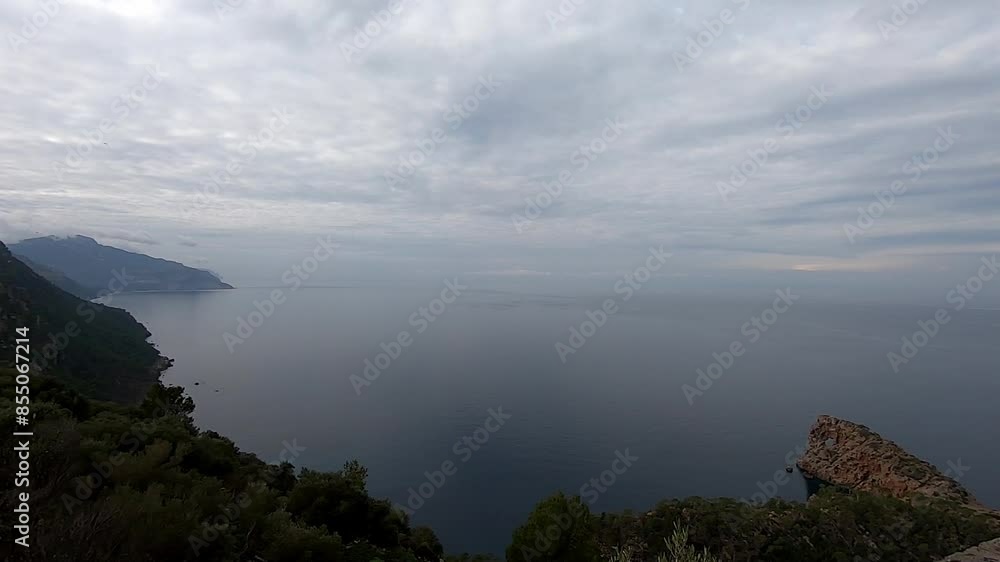 Mallorca Balearic Island elevated viewpoint of Mediterranean Sea, Spain Mallorca Balearic Island elevated viewpoint of Mediterranean Sea, Spain