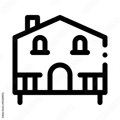 bungalow line icon