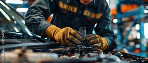 Reparatur: Mechatroniker beim Autoauspuff-Service