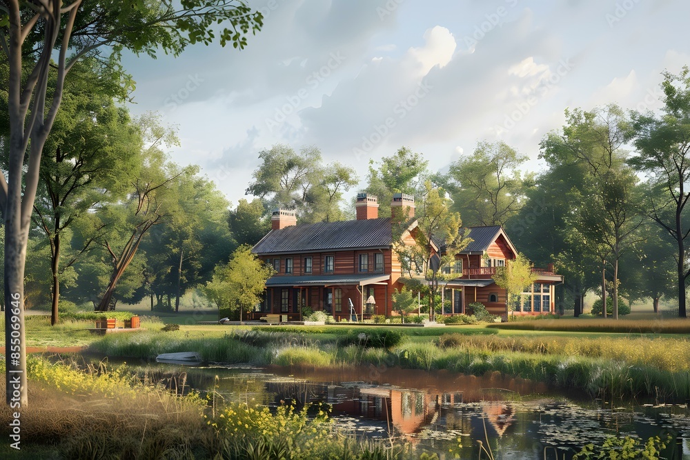Fototapeta premium American Country House
