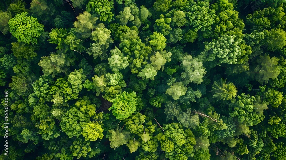 A forest with trees covered in fog. The trees are green and the sky is cloudy A forest with trees covered in fog. The trees are green and the sky is cloudy