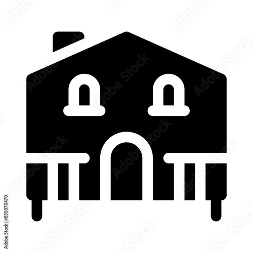 bungalow glyph icon