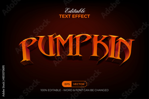 Pumpkin Text Effect Gradient Horror Style. Editable Text Effect.