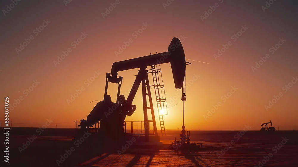 crude oil pumpjack silhouette at sunset in desert energy industry background crude oil pumpjack silhouette at sunset in desert energy industry background