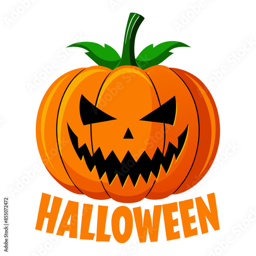 Halloween with a spooky pumpkin vector illustration