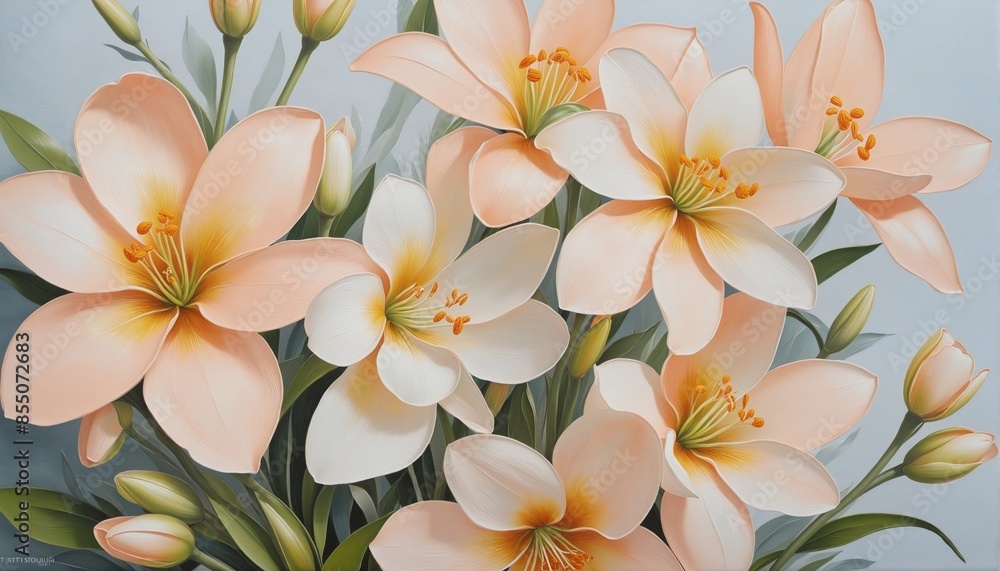 Obraz premium Delicate Blooms: A Floral Artistic Expression